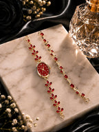 Luxury Gift Set for Her: Stone Watch & Tulip Hand Bracelets