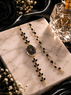Luxury Gift Set for Her: Stone Watch & Tulip Hand Bracelets