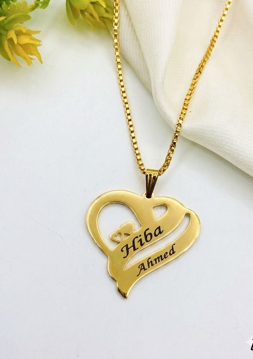 Customise Name Engraved Gold-Plated Locket Necklace – Personalised Pendant