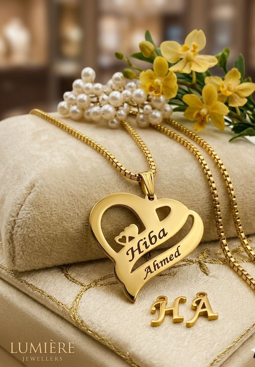 Customise Name Engraved Gold-Plated Locket Necklace – Personalised Pendant
