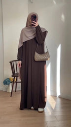 Rosette Flow Premium Quality Wool Peach Abaya