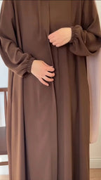 Rosette Flow Premium Quality Wool Peach Abaya