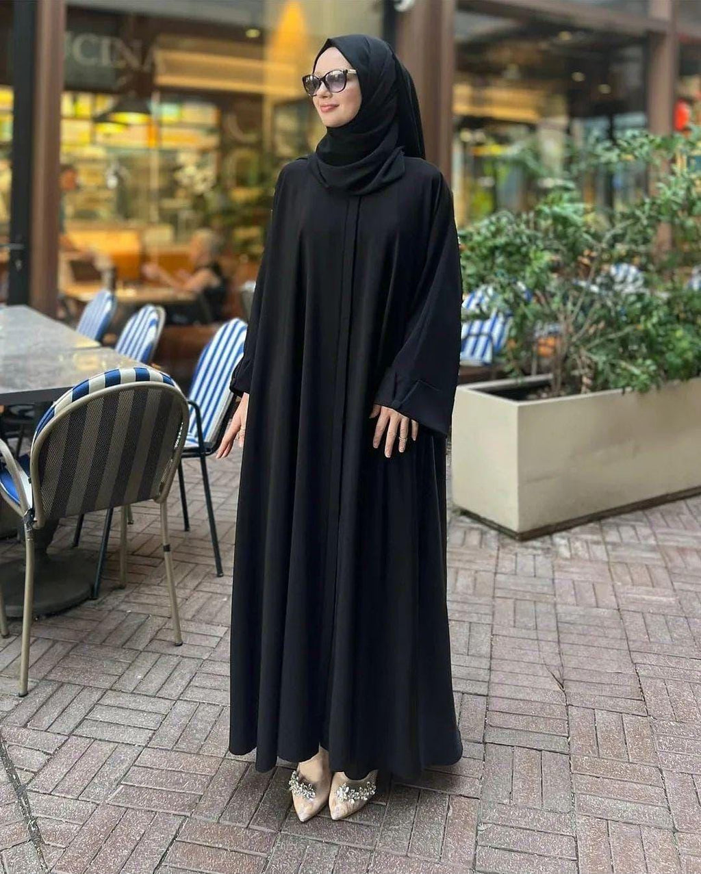 2-Piece Ready to Wear High Quality Wool Peach Abaya & Stoller Set