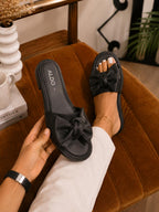 Chic Bow Slides with Statement Design & Comfortable Slip-On Fit