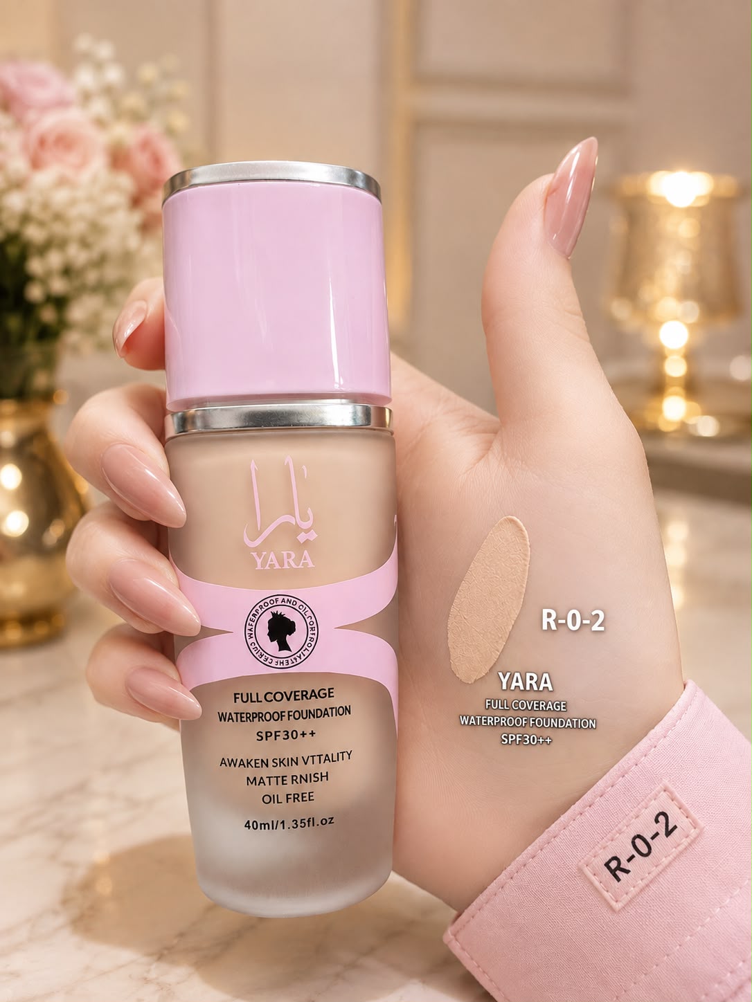 Yara Full Coverage Waterproof Foundation SPF 30++ (Shades RO1 & RO2)