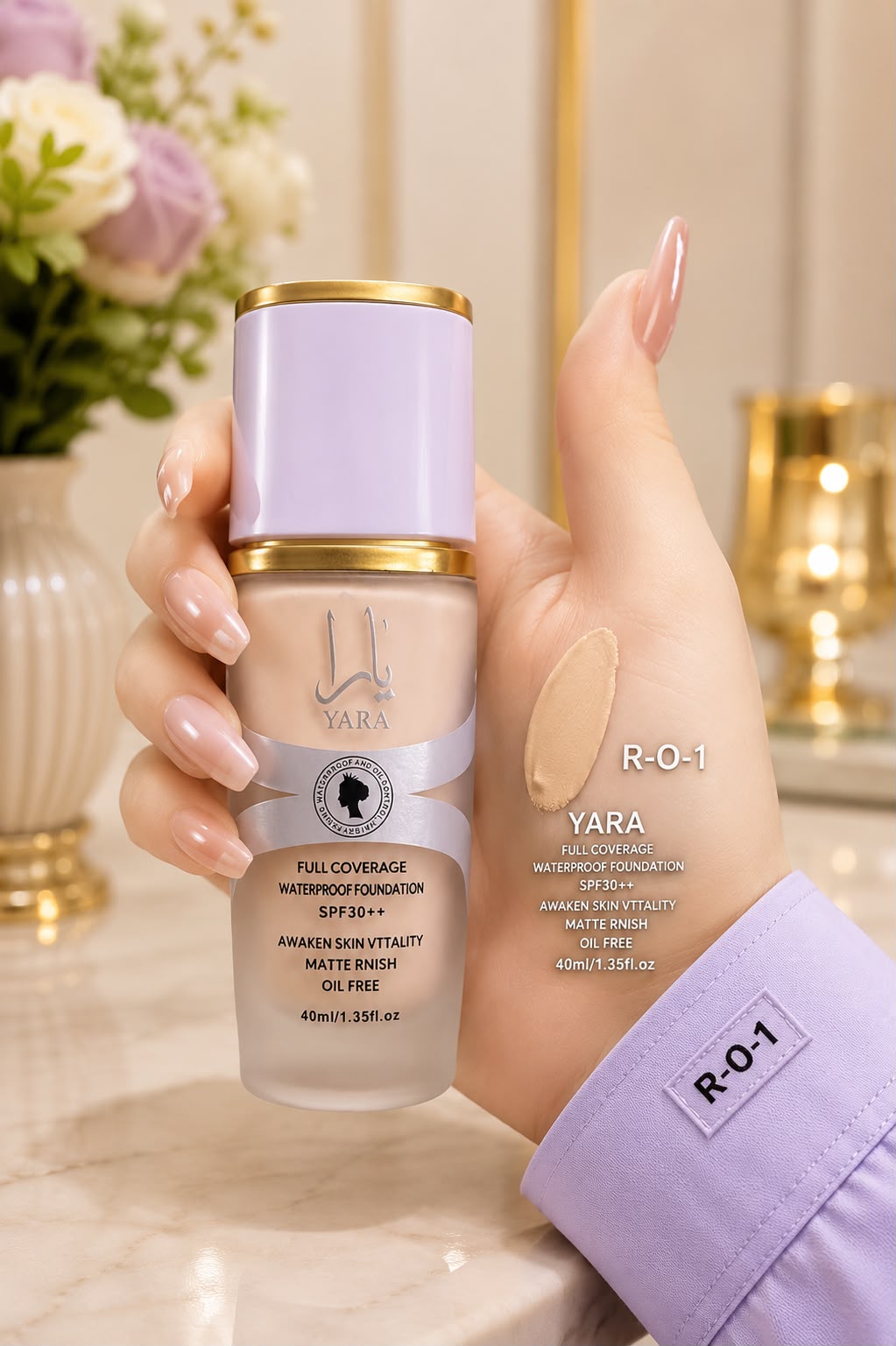 Yara Full Coverage Waterproof Foundation SPF 30++ (Shades RO1 & RO2)