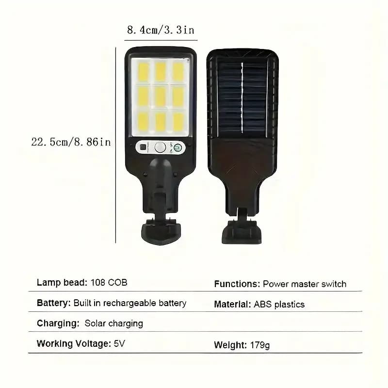 200W Solar-Powered Outdoor LED Street Light with Remote Control & Motion Sensor