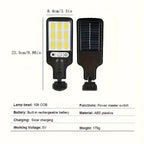 200W Solar-Powered Outdoor LED Street Light with Remote Control & Motion Sensor