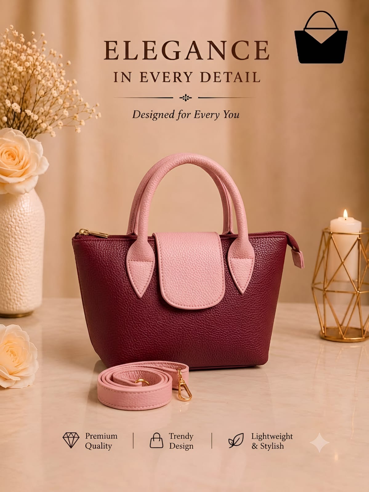 Stylish & Elegant Mini Crossbody Bag – Premium Quality Handbag with Adjustable Strap