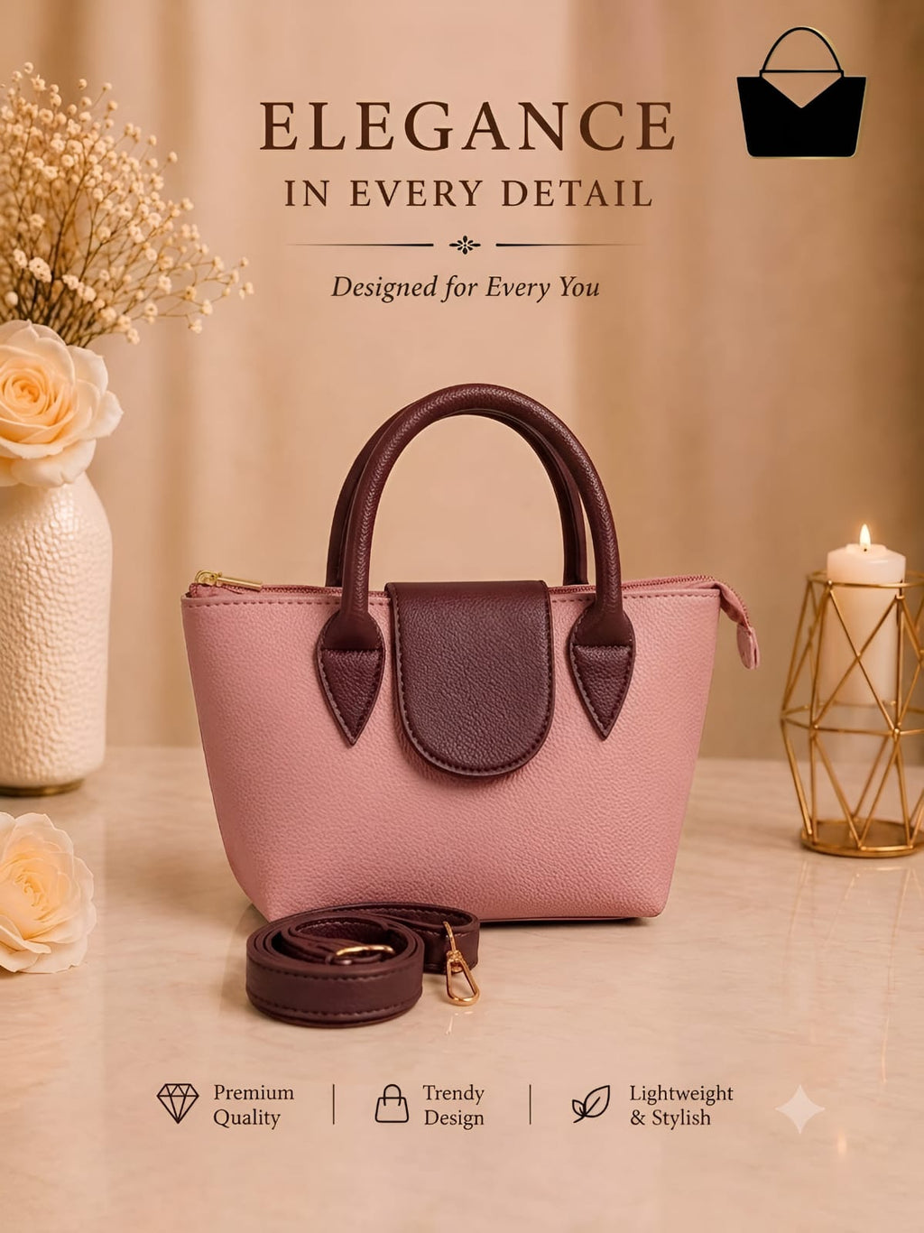 Stylish & Elegant Mini Crossbody Bag – Premium Quality Handbag with Adjustable Strap