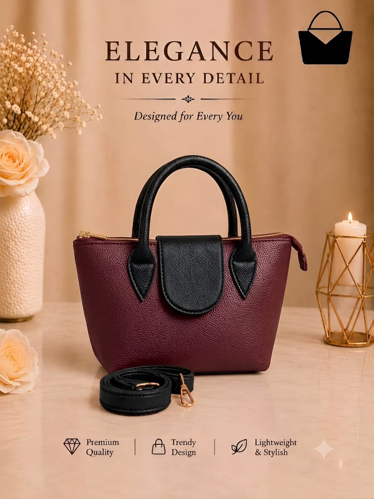 Stylish & Elegant Mini Crossbody Bag – Premium Quality Handbag with Adjustable Strap