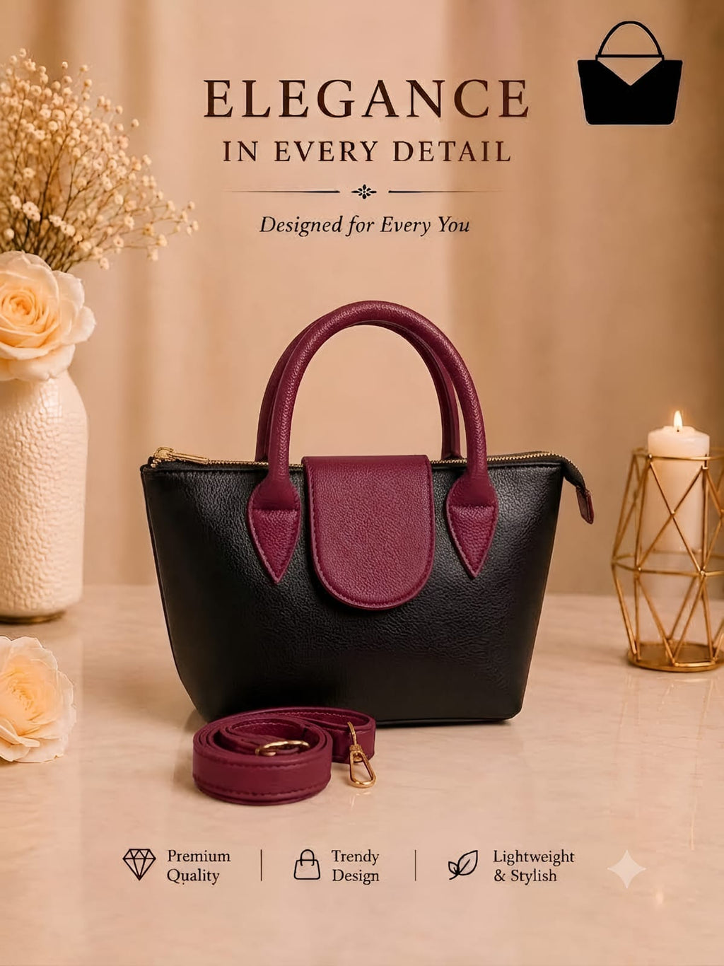 Stylish & Elegant Mini Crossbody Bag – Premium Quality Handbag with Adjustable Strap