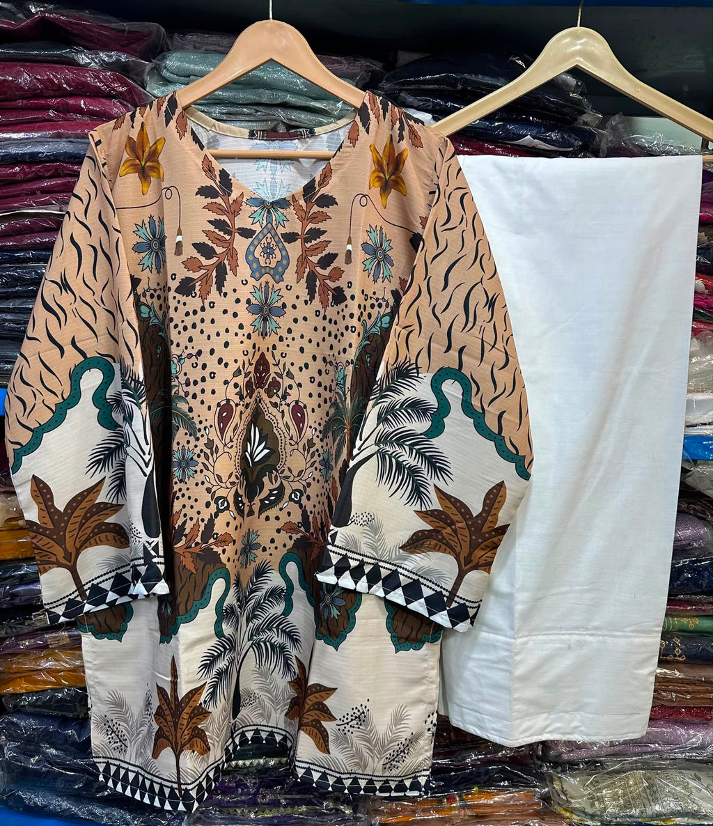 Ready to Wear 2-Piece High Quality Digital Ethnic Print Doria Lawn Suit – Free Size
