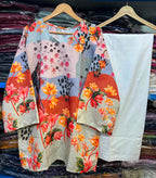 Ready to Wear 2-Piece High Quality Doria Lawn Suit – Digital Ethnic Print, Free Size