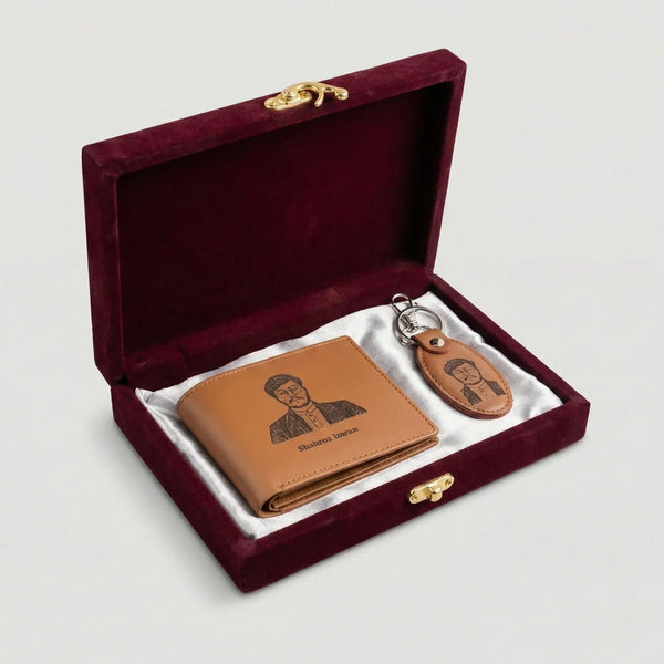 Customise Photo & Name Engraved Leather Wallet