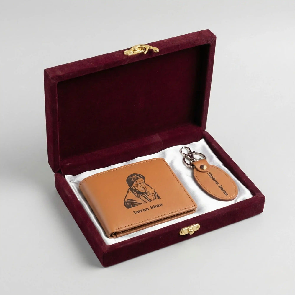 Customise Photo & Name Engraved Leather Wallet