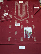 2-Piece Dhanak Embroidered Suit for Women – Winter Festive Outfit