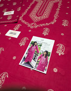 2-Piece Dhanak Embroidered Suit for Women – Winter Festive Outfit