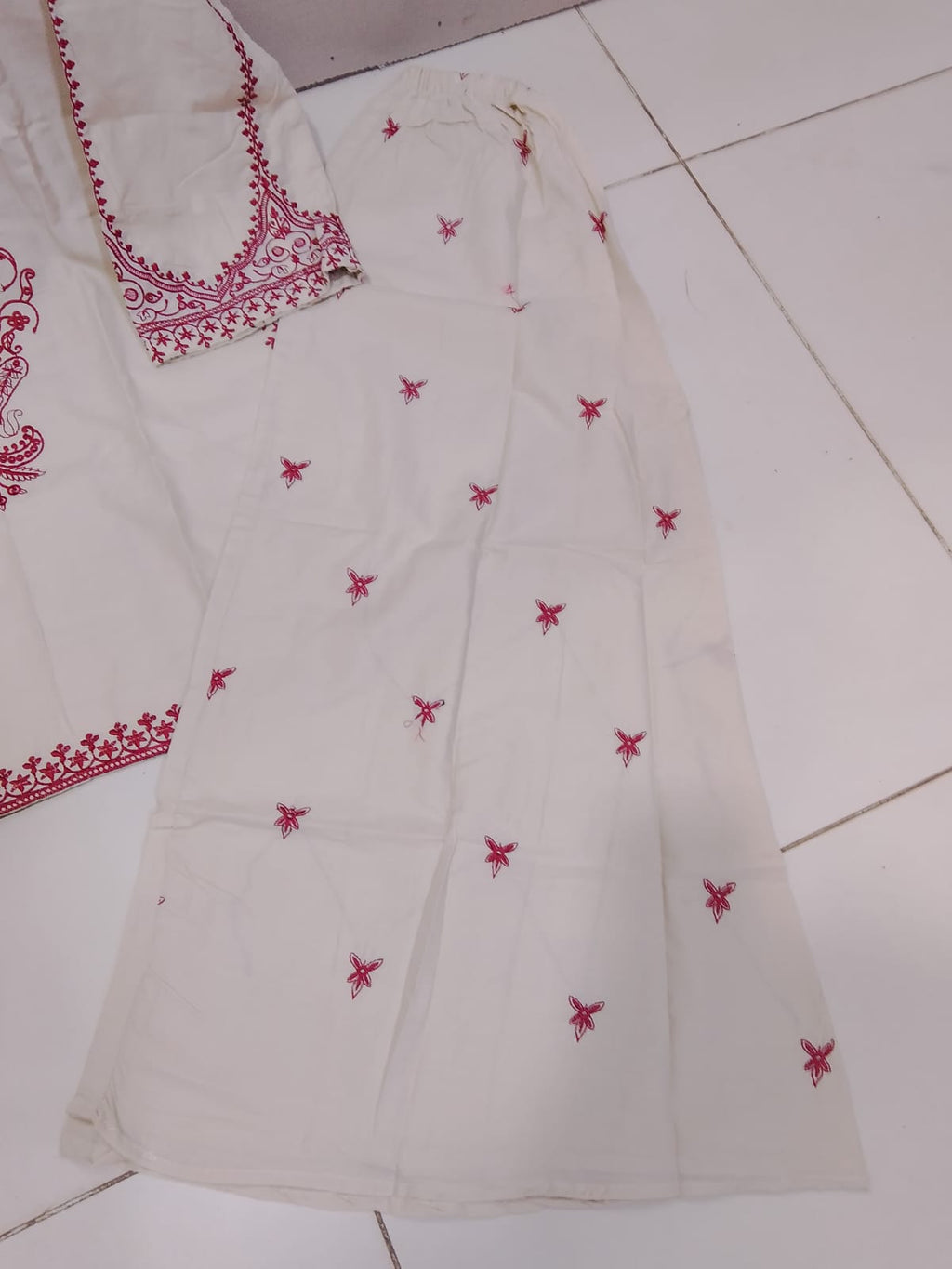 Ready to Wear Premium Embroidered Cotton Breeze Suit with Lacha Flapper