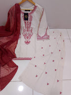 Ready to Wear Premium Embroidered Cotton Breeze Suit with Lacha Flapper