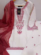 Ready to Wear Premium Embroidered Cotton Breeze Suit with Lacha Flapper