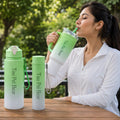 Pack of 3 Multicolor Tumbler Bottles with Straws & Lids