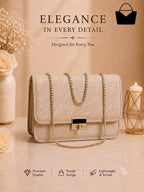 Stylish Chain Handle Women's Handbag – Elegant Chic Purse with Golden Details