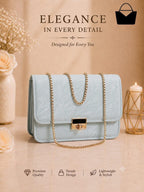 Stylish Chain Handle Women's Handbag – Elegant Chic Purse with Golden Details
