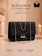 Stylish Chain Handle Women's Handbag – Elegant Chic Purse with Golden Details