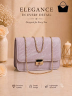 Stylish Chain Handle Women's Handbag – Elegant Chic Purse with Golden Details