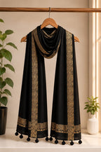 Premium Elegant Embroidered Wool Shawl for Women – Winter Warm Stole