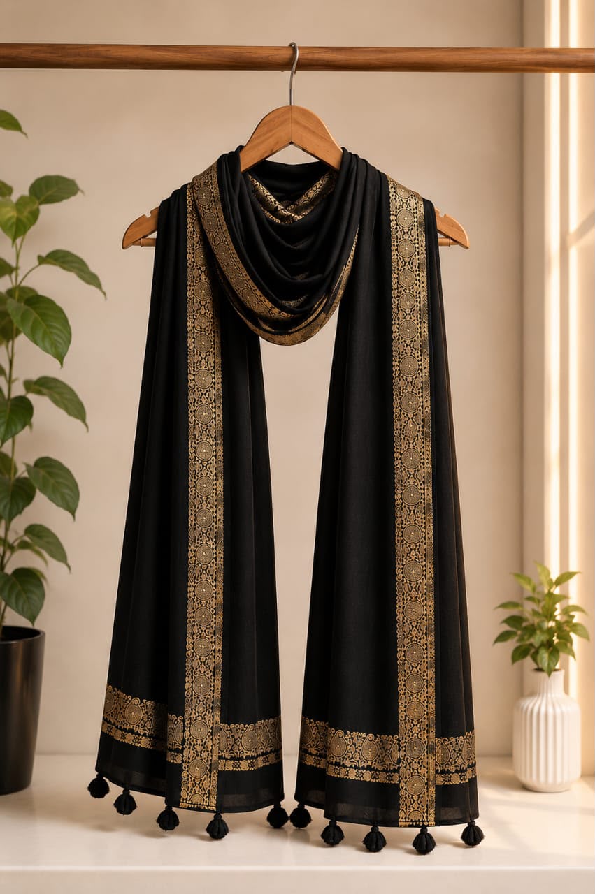 Premium Elegant Embroidered Wool Shawl for Women – Winter Warm Stole