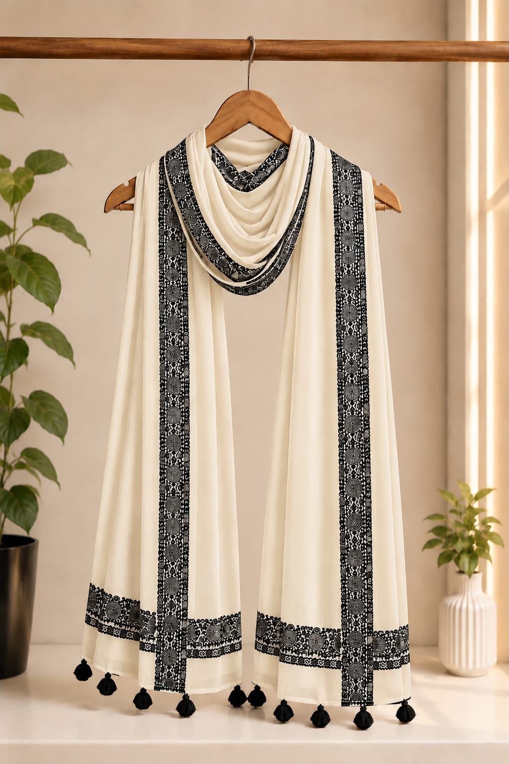Premium Elegant Embroidered Wool Shawl for Women – Winter Warm Stole