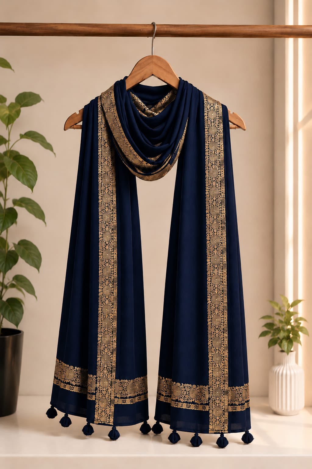 Premium Elegant Embroidered Wool Shawl for Women – Winter Warm Stole