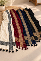 Premium Elegant Embroidered Wool Shawl for Women – Winter Warm Stole