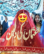 Customise Bridal Dupatta with Qabool Hai Border & Tilla Work