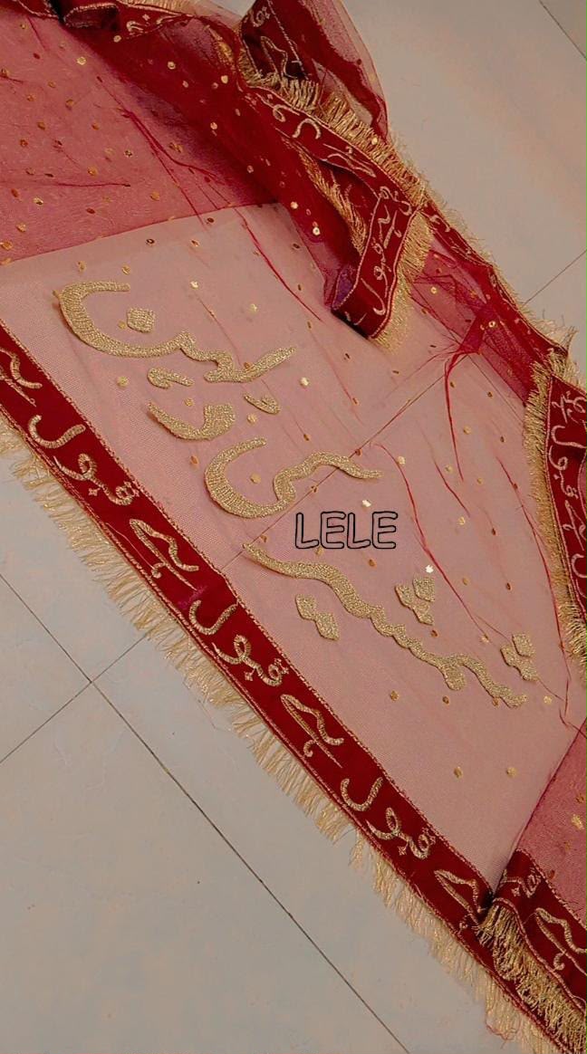 Customise Bridal Dupatta with Qabool Hai Border & Tilla Work