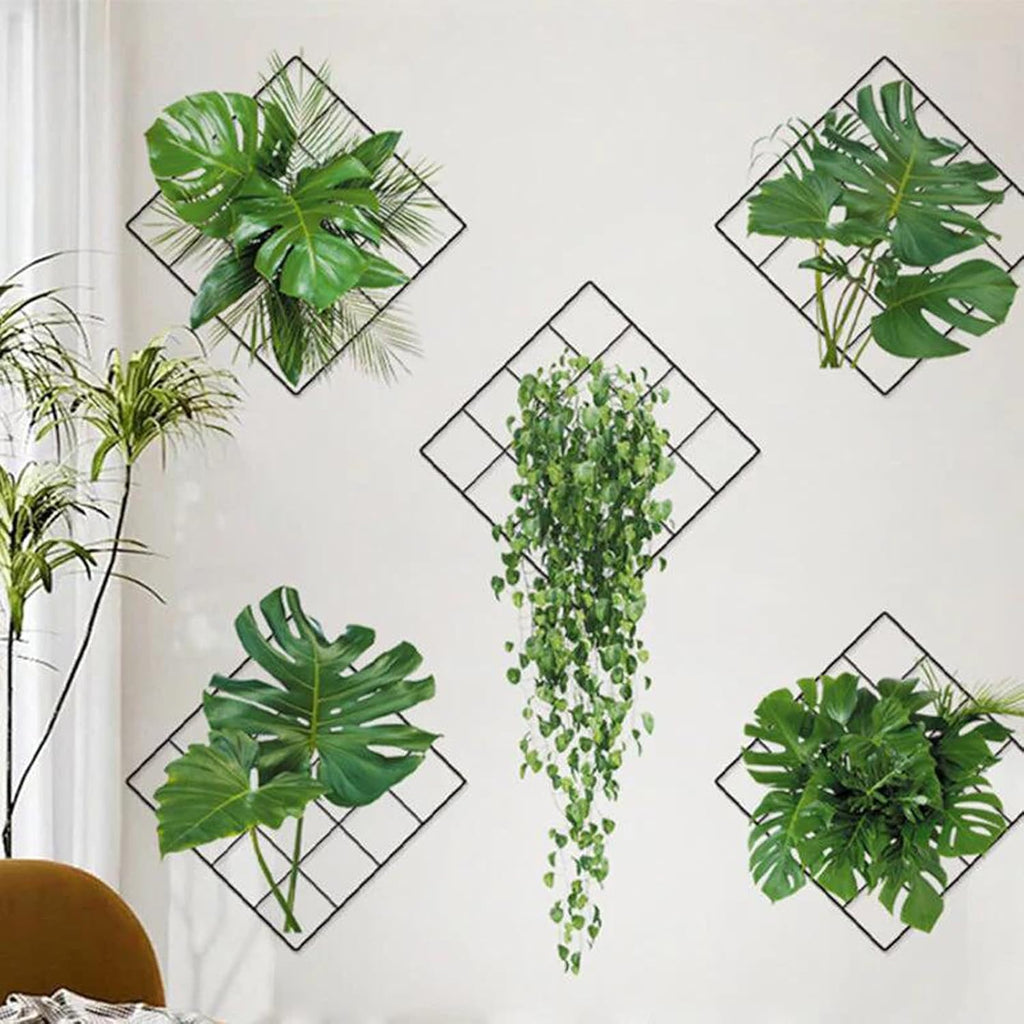 3D Tropical Green Plant & Ivy Wall Sticker – Self-Adhesive Botanical Décor