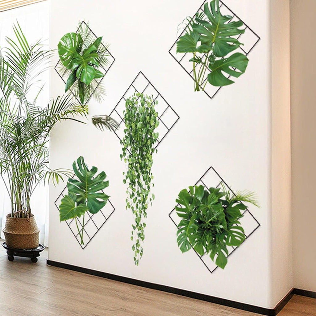 3D Tropical Green Plant & Ivy Wall Sticker – Self-Adhesive Botanical Décor