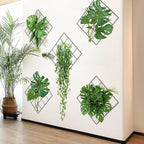 3D Tropical Green Plant & Ivy Wall Sticker – Self-Adhesive Botanical Décor
