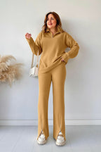 2-Piece Winter Arrival Zipper Highneck Drop-Shoulder Track Suit