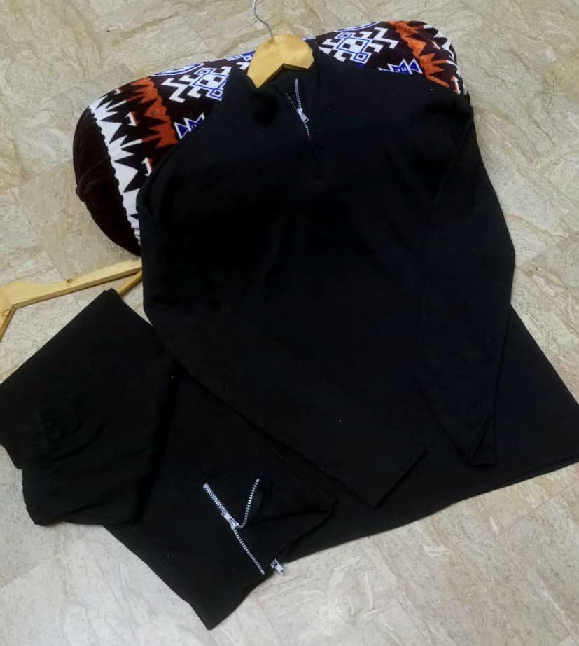 2-Piece Winter Arrival Zipper Highneck Drop-Shoulder Track Suit