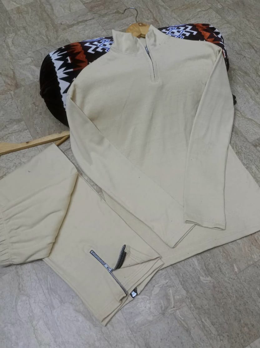 2-Piece Winter Arrival Zipper Highneck Drop-Shoulder Track Suit