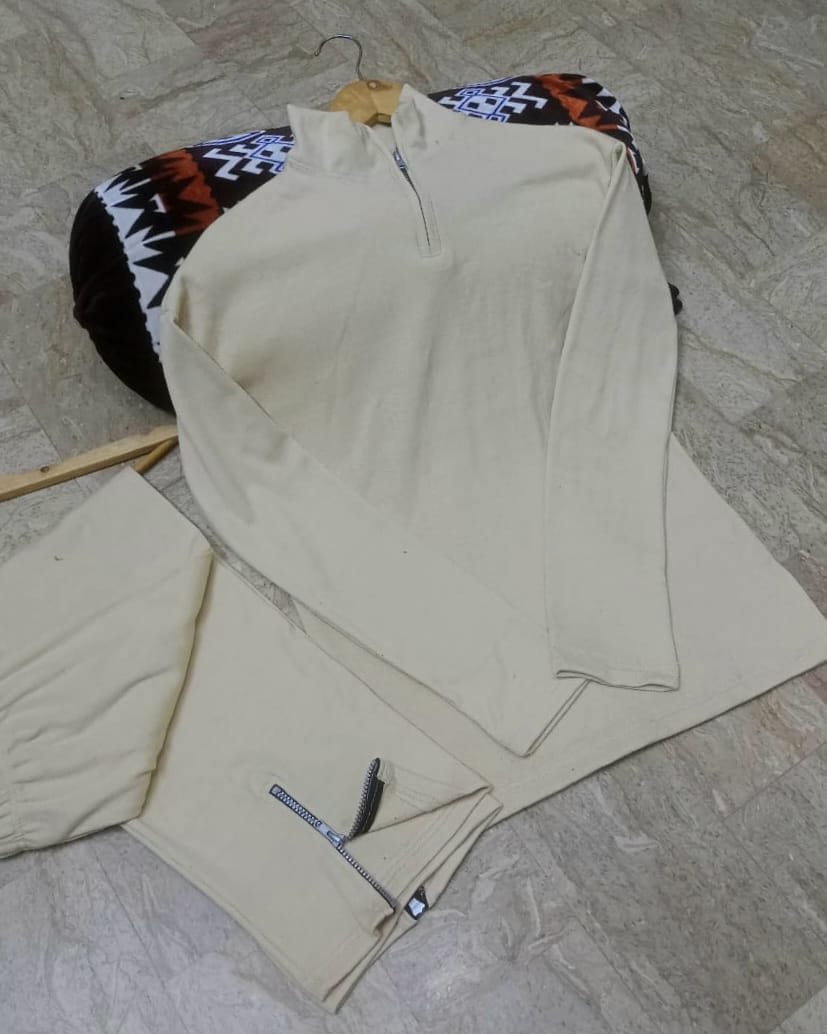 2-Piece Winter Arrival Zipper Highneck Drop-Shoulder Track Suit