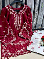 Ready to Wear 2-Piece Pure Cotton Chikankari Suit with Farshi Shalwar