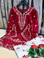 Ready to Wear 2-Piece Pure Cotton Chikankari Suit with Farshi Shalwar