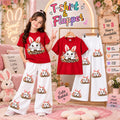 Ready to Wear 2-Piece Kids Rabbit Print T-Shirt and Flapper Set - Cotton Jersey Outfit