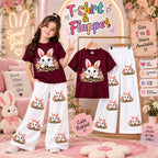 Ready to Wear 2-Piece Kids Rabbit Print T-Shirt and Flapper Set - Cotton Jersey Outfit