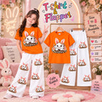 Ready to Wear 2-Piece Kids Rabbit Print T-Shirt and Flapper Set - Cotton Jersey Outfit