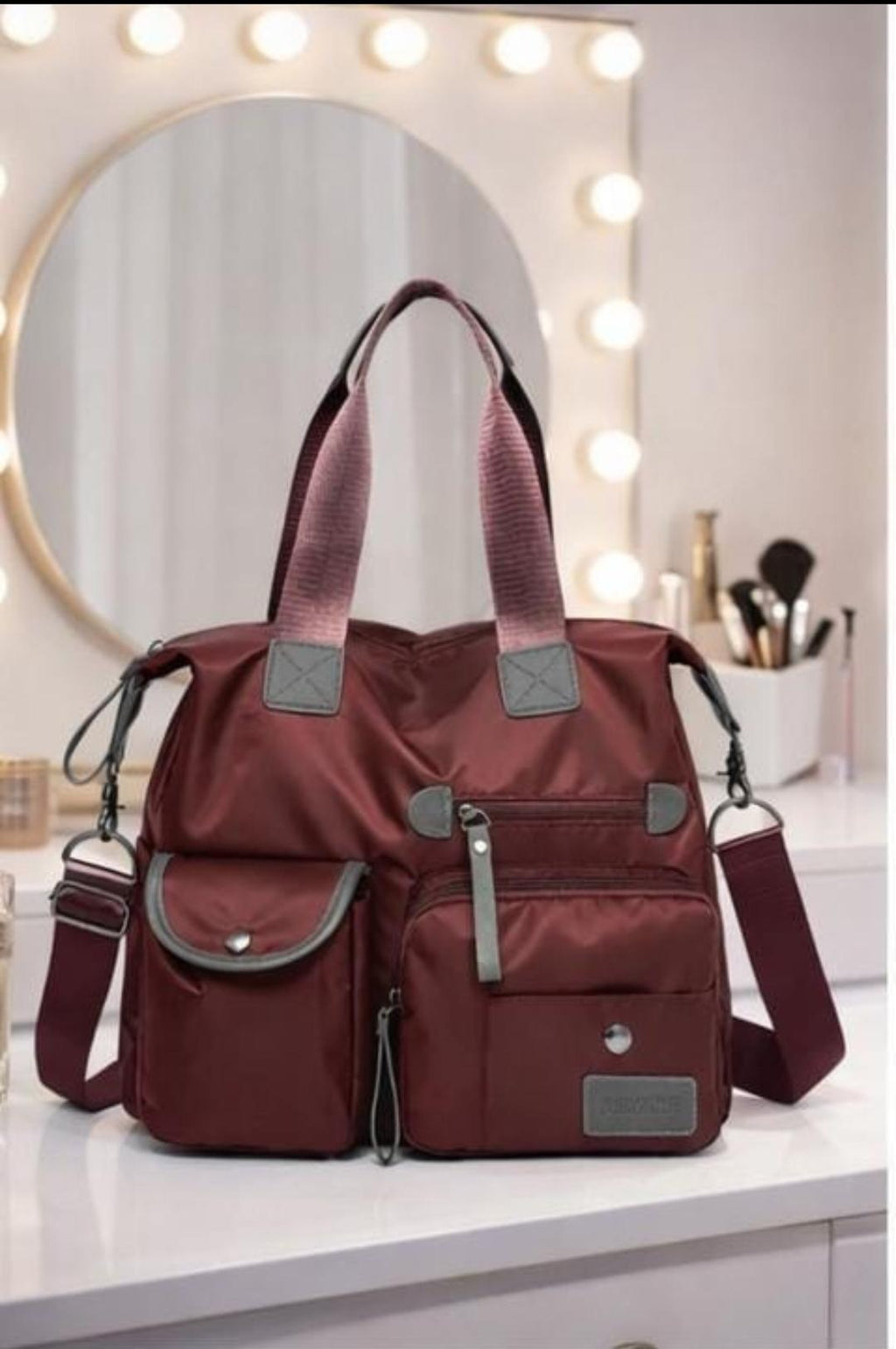 Large Capacity Multifunctional Travel Handbag and Parent Bag with Detachable Strap